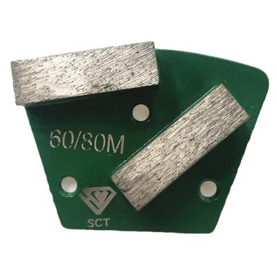 China Universal Trapezoid Grinding Plates Double Rectangluar Diamond Bars Metal Bond Concrete Terrazzo Marble Granite Floor Grinding Shoes for sale