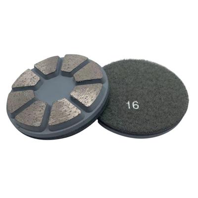 China 3'' Wet Use Velcro Backed Sintered Diamond Metal Grinding Pucks To Be Used On Ride-On Trowel Polishing Machines Or Machines With Velcro Plates For Floor Grinding Polishing for sale