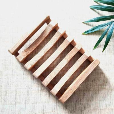 China Eco-Friendly Plastic Free Waste Biodegradable Custom Wooden Soap Dish Tray Bamboo Soap Dish Holder for sale