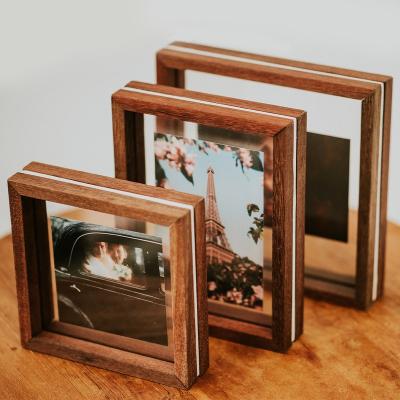 China Home decoration .office DIY wooden floating frame with acrylic sheet with elastic band for sale