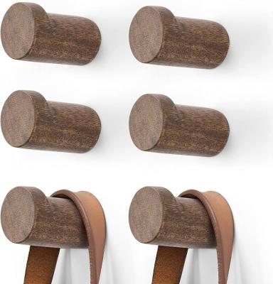 China Functional Wooden Coat Hook Wall Mounted Hangers for Towels Clothes Bags Hanging Scarves for sale