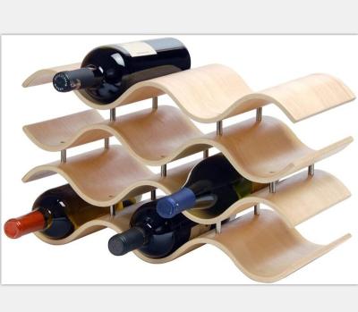 China Modern Sleek Wooden Wine Rack Table Wine Storage Wine Display Rack Sustainable for sale