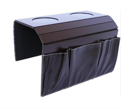 China Sustainable Sofa Arm Rest Tray Table With Remote Control And Cell Phone Organizer Holder Or Pocket for sale