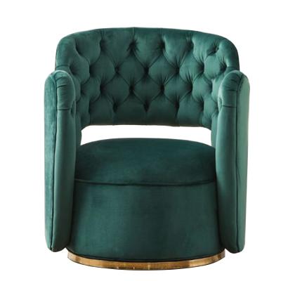 China Modular Modern Swivel Chair Accent Sofa Swivel Chair For Bedroom Living Room Gold Metal Base Nordic Chair for sale