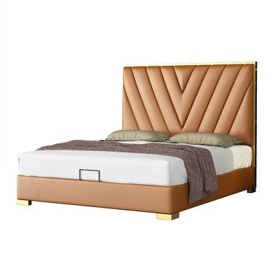 China Hot Selling Storage Bedroom Furniture Twin Queen Size Beds And Bed Frame With Storage Leather Bed Upholstery for sale