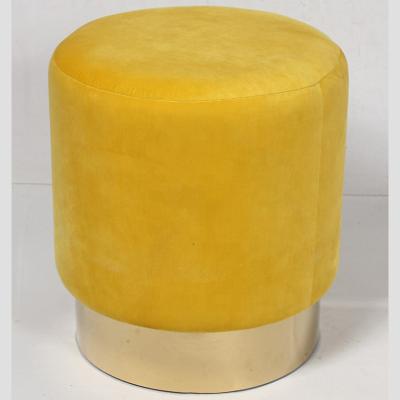 China Customized New Design Living Room Fabric Stool Classic Single Seat Stool Modular Luxury Velvet Stool for sale