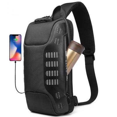 China Newest Wholesale Polyester USB Charging USB Sling Bag Waterproof Anti-theft Filling Single Shoulder USB Men Trunk Bag for sale