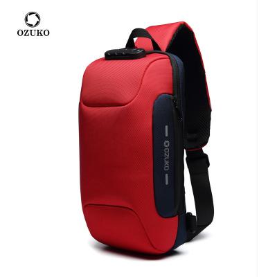 China Waterproof Anti-theft USB Charging Ozuko 9223 Ny Custom Cross - Body Bag Cross - Body Messenger Bags For Man Sport Silicon Sling Bag Shoulder for sale