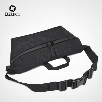 China Ozuko C9204 Fashion New Fashion Sports Men's Theft/Raincoat/Anti/Laptop/School/Trunk Bag Tactical Waist Bag Fanny Pack Waterproof Sport Hiking Bum Mens Pouch Fitness Black for sale