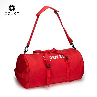 China OZUKO Duffel Bag OZUKO Large Custom Heavy Duty Duffel Fitness Travel Bagpack Waterproof Black Nylon Mens Sports Gym Bag Sports Fleece for sale