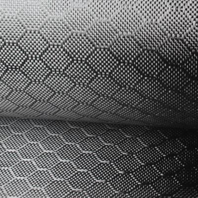 China Abrasion-Resistant 3K 240gsm Hexagonal Honeycomb Carbon Fiber Fabric for sale