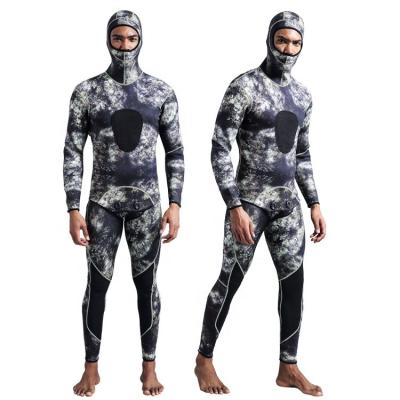 China Men's Unisex Full Body Spearfishing 3mm Surfing Diving Camouflaged Wetsuits With Hood for sale