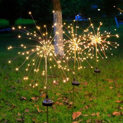 China Diy Garland Fairy Light 90/120/150led Outdoor Function Garden Waterproof Christmas Garden 8 Led Solar Firework Lights for sale