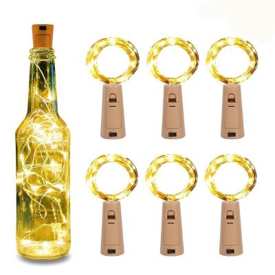 China New Copper Wire Garland Wine Bottle Lights Battery Operated With Colorful Cork 1/2M LED Copper Wire Fairy Lights String for sale