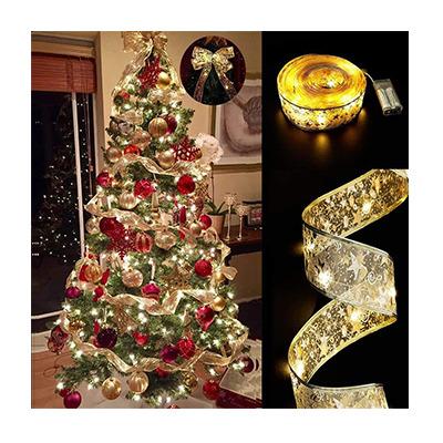 China Christmas tree ribbon lights indoor outdoor tan ribbon hanging ribbon decorated wholesale christmas tree christmas 2023 double for sale