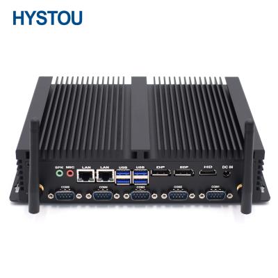 China Hystou Lake Whiskey Mini Fanless Industrial Pc With I3 Industrial CPU Core I5 ​​And I7 for sale