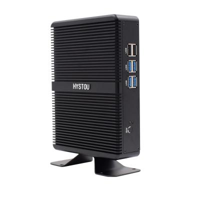 China Cheap Desktop Mini Pc i3-7167U A Metal Fanless+Aluminum Alloy Computer Case HYSTOU Cheap Mini PC Thin Client PC from Factory for sale