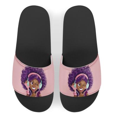 China Fashion Trend ANMAI 1MOQ African Girl's Slippers Custom Made Flip Flops Fashion Couple Sandals and Slippers Men and Women Beach Shoes for sale