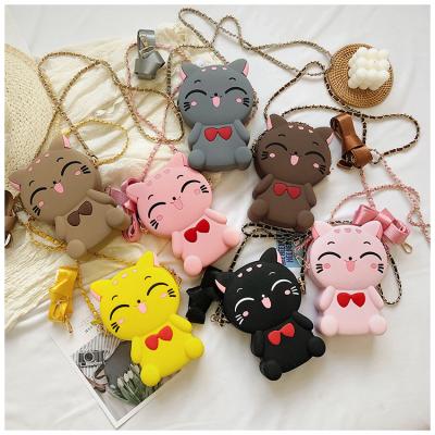 China Animal Prints Cat Cartoon Silicone Rubber Baby Kids Wallet Coin Purse Small Lovely Cute Fruit Mouse Happy Children's Wallet Coin Purse for sale