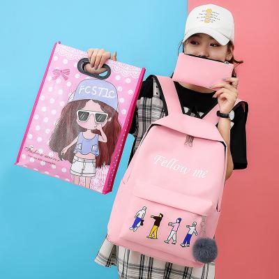 China 2021 New GPS Three-piece Bag For High School Students Backpack Fashion Literary Backpack for sale