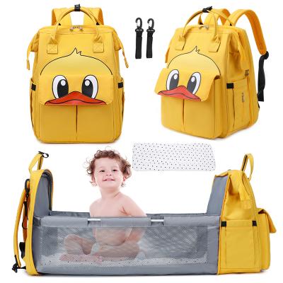 China With USB Design Waterproof Mom Wet Diaper Mom Bags Reusable Wet Portable 3 in 1 Baby Sleep Diaper Bag Backpack with Changing Station for sale