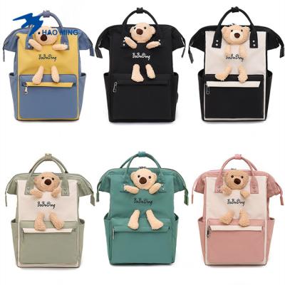 China 2021 anti-theft new Korean custom-made large capacity diaper bag Mummy bag Teddy Bear Doll Student School cartoon bag fashion backpack for sale