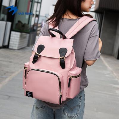 China Wholesale Anti-theft Mummy Leather Diaper Diaper Backpacks Travel Outdoor Luxury Nylon Baby Women Fashion Bag Custom Made Diaper Backpack for sale