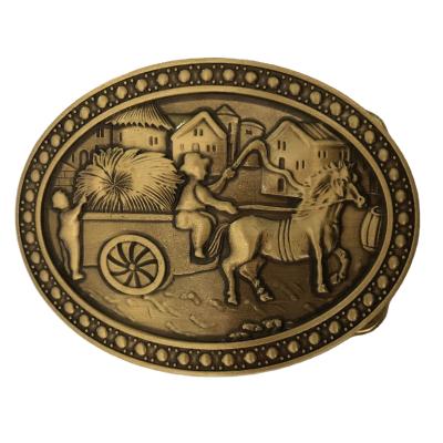 China Hot Selling Antique Zinc Alloy Die Casting Antique Copper Belt Buckle Customized Good Quality Enamel Painting for sale