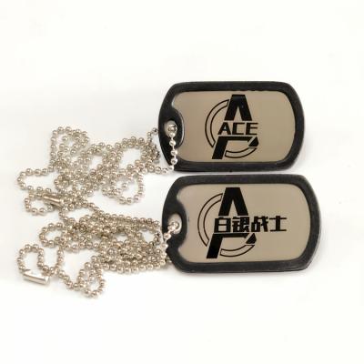 China Private Wholesale Customized Factory Customization Chinese Style Stamping Stainless Steel Metal Dogtag With Pearl Chain for sale