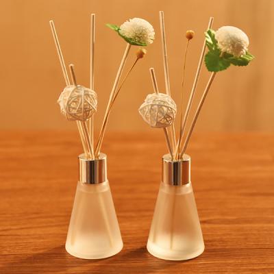 China 2021 Hot Sale Household Items Viable Golden Gift Set Glass Bottle Aroma Reed Diffuser Home Clean Air Scent Diffuser for sale