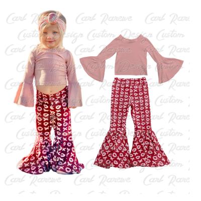 China Rarewe New Arrival Valentine's Day Baby Girl's Breathable Bell Bottoms Free Shipping For Toddler Customizable for sale