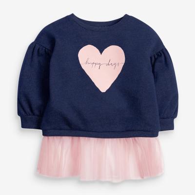 China Wholesale New Arrival Rarewe Girls Washable Pink Heart Shaped Cotton Kids Casual Sweater Chew Dress for sale