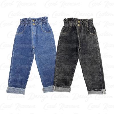 China Wholesale New Arrival RAREWE Anti-Wrinkle New Arrival Toddler Friend Blue Jeans and Kids Girls High Waist for sale