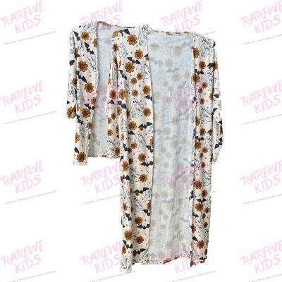 China Vintage Newcomer Halloween Bat Ghost Printed Mummy And I Ribbed Long Sleeve Knit Cardigans Rags OEM for sale