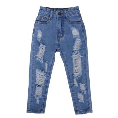 China New Summer Holes Mesh Denim Baby Stylish Viable Wholesale Stylish Children's Jeans Children's Jeans Girls Clothes Ripped for sale