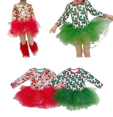 China Newest Casual Free Shipping Autumn Girls Christmas Tutu Dress Kids Leaf Print Lion Tuttle Dress For Fashion Baby for sale