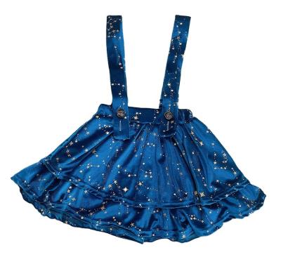 China New Autumn Design Strap Suspender Velvet Babies Breathable Two Layer Gold Printing Color Pure Skirt for sale