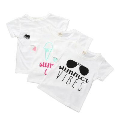 China Anti-wrinkle Summer Style Fashion Tollder Girls Short Sleeve Comfort Cute Tee Tops T-shirts for sale