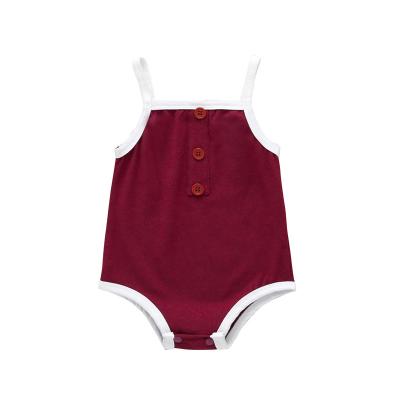 China New Design Suspender Loungewear Baby Jumpsuit Sleeveless Romper Baby Jumpsuit With Buttons for sale