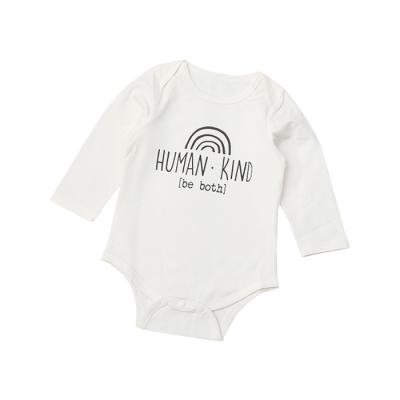 China Custom Logo Toddler Clothing Newborn Romper White Long Sleeve Loungewear Fashion Jumpsuit for sale