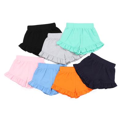 China Hot Selling Elastic Girls Breathable Shorts Pajamas Baby Undo Ruffle Shorts for sale