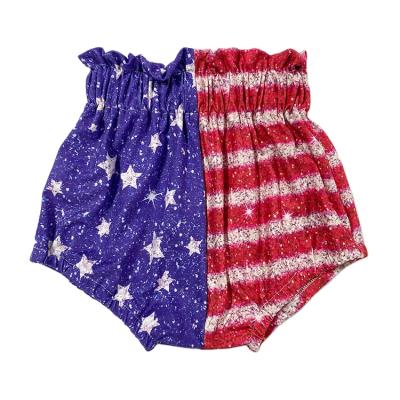 China Fresh and Super Soft 4th of July Independence Day Newcomer Anti-Wrinkle Bloomers Anti-Wrinkle Star Bloomers Baby Bloomies Customizable for sale