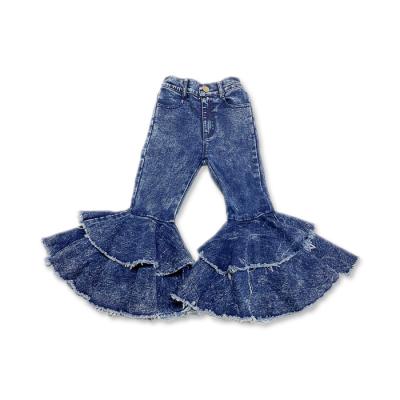 China 2021 Fashion Toddler Wash Vintage Denim Bell Bottoms Kid Girl Breathable Acid Jeans for sale