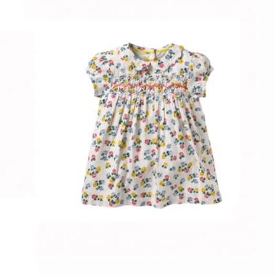 China Summer Toddler Babies Lovely Floral Printed Tea Party Princess Anti-Static Light Dresses for sale