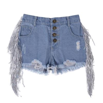 China High Quality Fringed Girl's Skinny Denim Shorts QUICK DRY Kids Jeans Casual Pants Fashions Baby Jeans Shorts OEM for sale