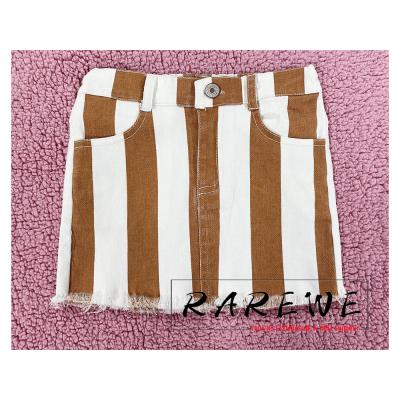 China 2021 New Arrival Summer Breathable Kid Rust Stripe Customizable Jean Skirt Shirts For Kids for sale