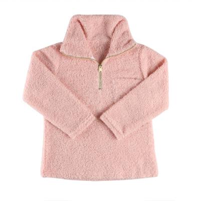 China New Arrival Sheer Plush 1/4 Zipper Pocket Teddy Bear Kids Sweater Coat Warm Anti-Shrink for sale