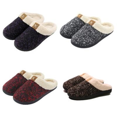 China Breathable Ladies Indoor Outdoor Rubber Unique Home Shoes Non-Slip Plush Fuzzy Memory Foam Slippers Warm Thick for sale