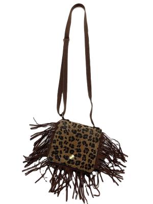 China 2020 New Fashion Mommy and Me Baby Kids Leopard PU Tassels Monogram Shoulder Bags for sale