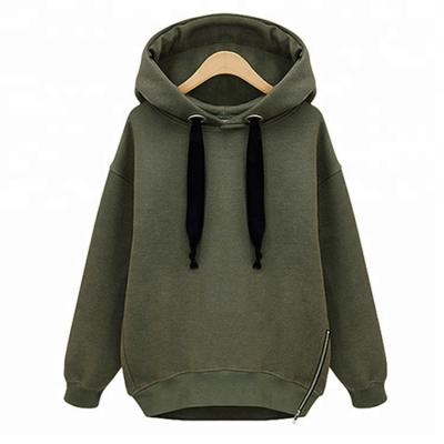 China Women's Solid Color Pullover Hooded Drawstring Sweatershirt Anti-Shrink for sale